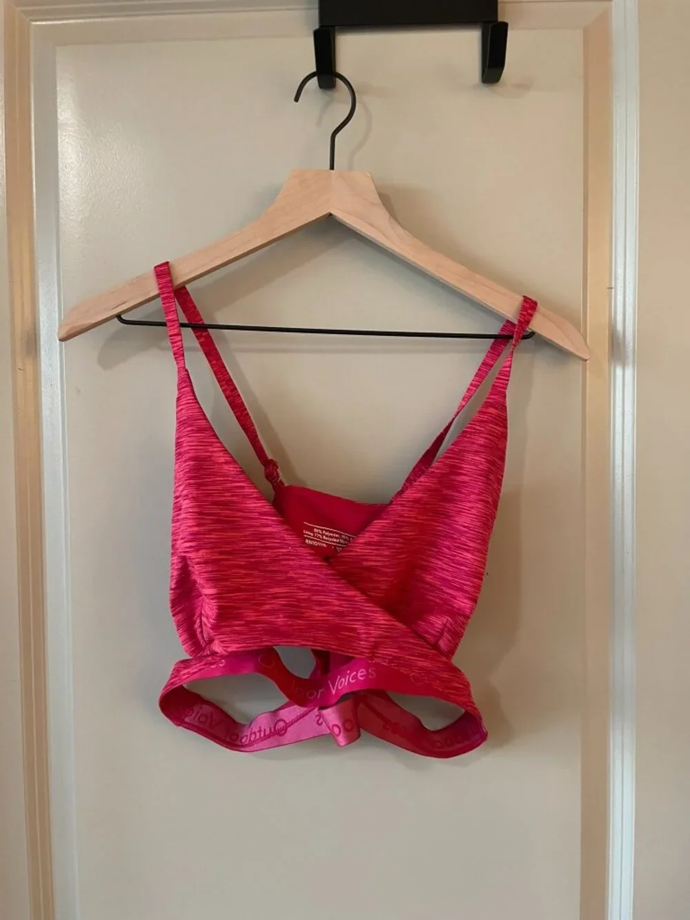 Outdoor Voices Flow FreeForm Low Coverage Bra in Rose Garden, Size XL